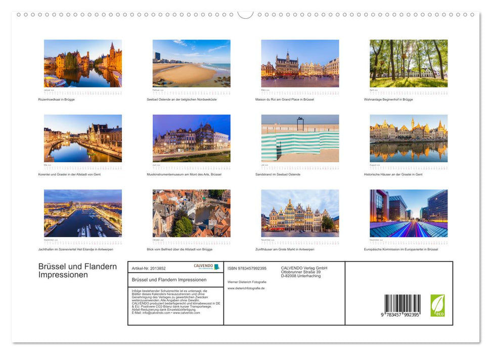 Brüssel und Flandern Impressionen (CALVENDO Premium Wandkalender 2026)
