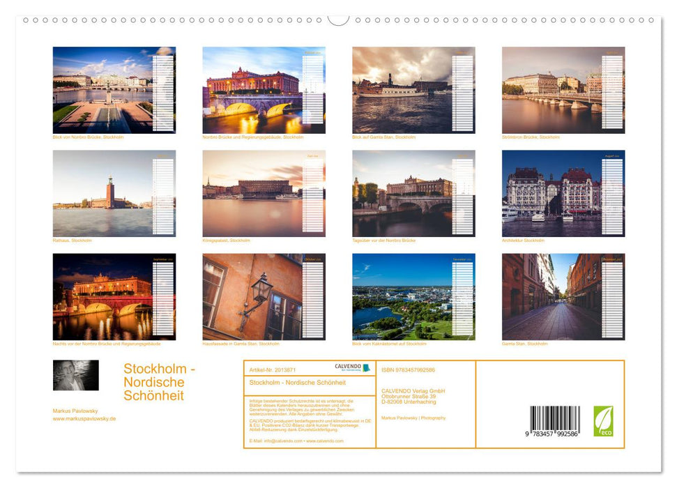 Stockholm - Nordische Schönheit (CALVENDO Premium Wandkalender 2026)
