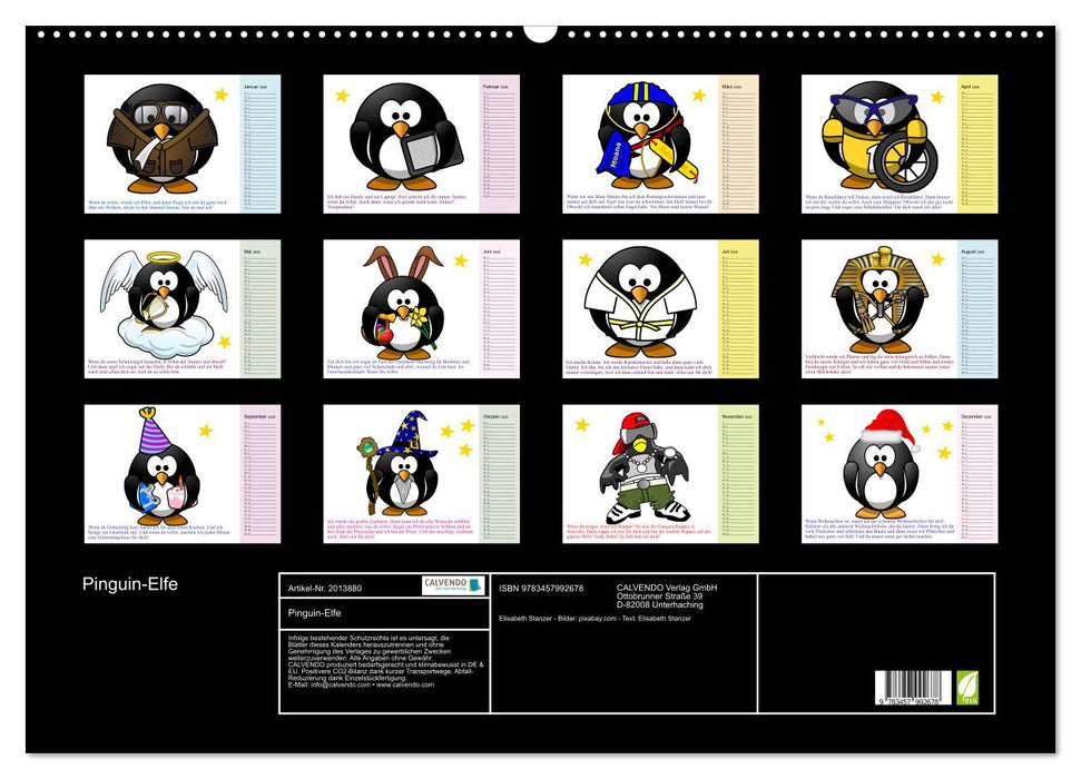 Pinguin-Elfe (CALVENDO Wandkalender 2026)