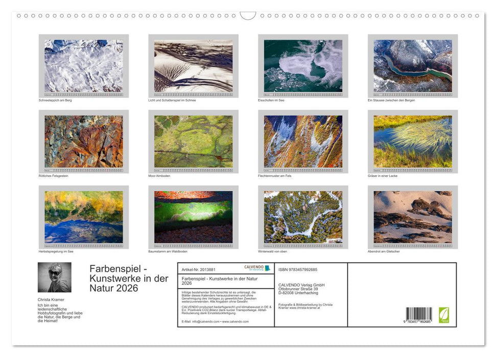Farbenspiel - Kunstwerke in der Natur 2026 (CALVENDO Wandkalender 2026)