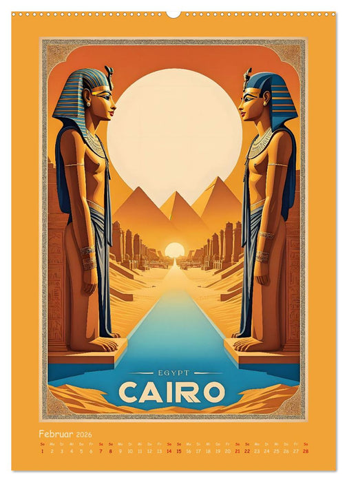 City Travel Poster - nostalgische Städtereise um die Welt (CALVENDO Premium Wandkalender 2026)