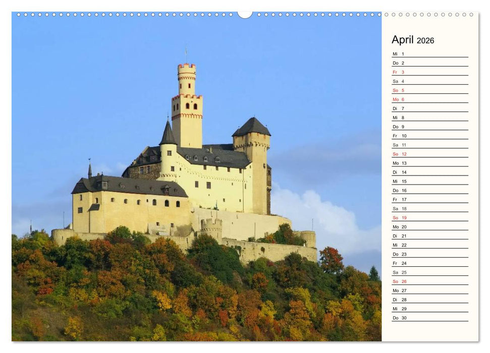 Der Rhein. Oberes Mittelrheintal von Bingen bis Koblenz (CALVENDO Premium Wandkalender 2026)