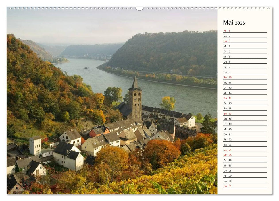 Der Rhein. Oberes Mittelrheintal von Bingen bis Koblenz (CALVENDO Premium Wandkalender 2026)