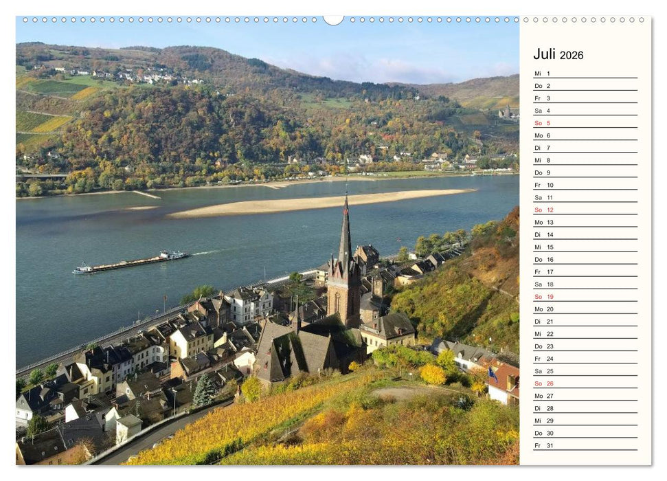 Der Rhein. Oberes Mittelrheintal von Bingen bis Koblenz (CALVENDO Premium Wandkalender 2026)