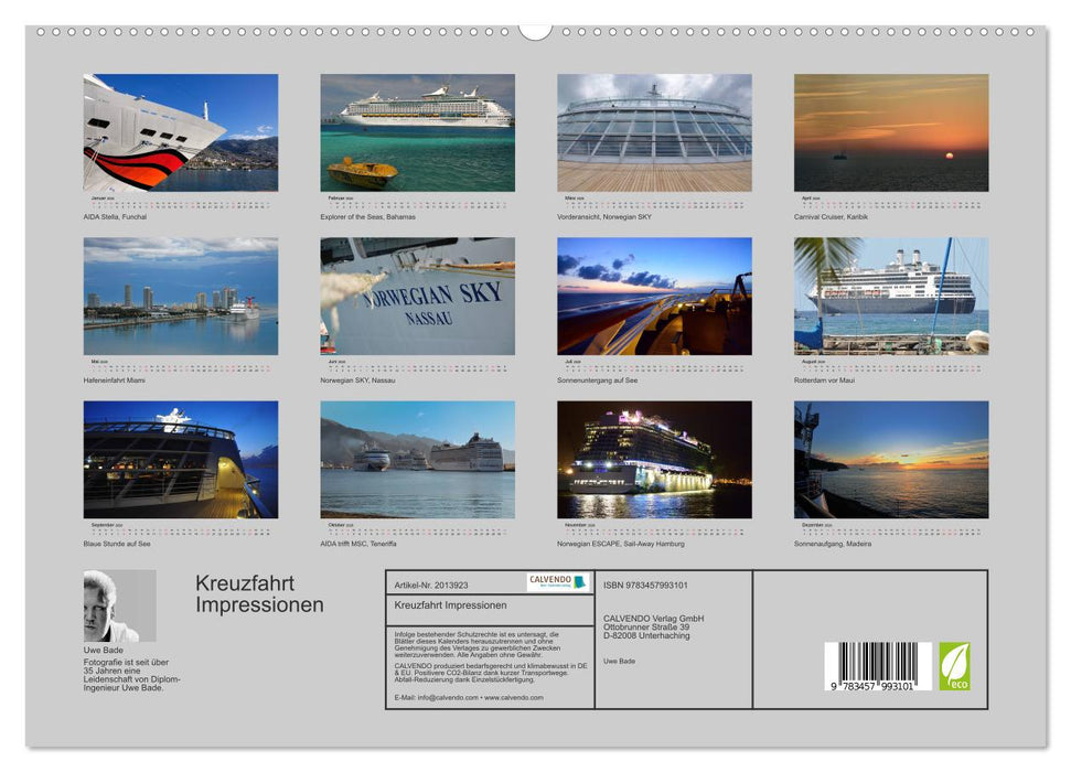 Kreuzfahrt Impressionen (CALVENDO Premium Wandkalender 2026)