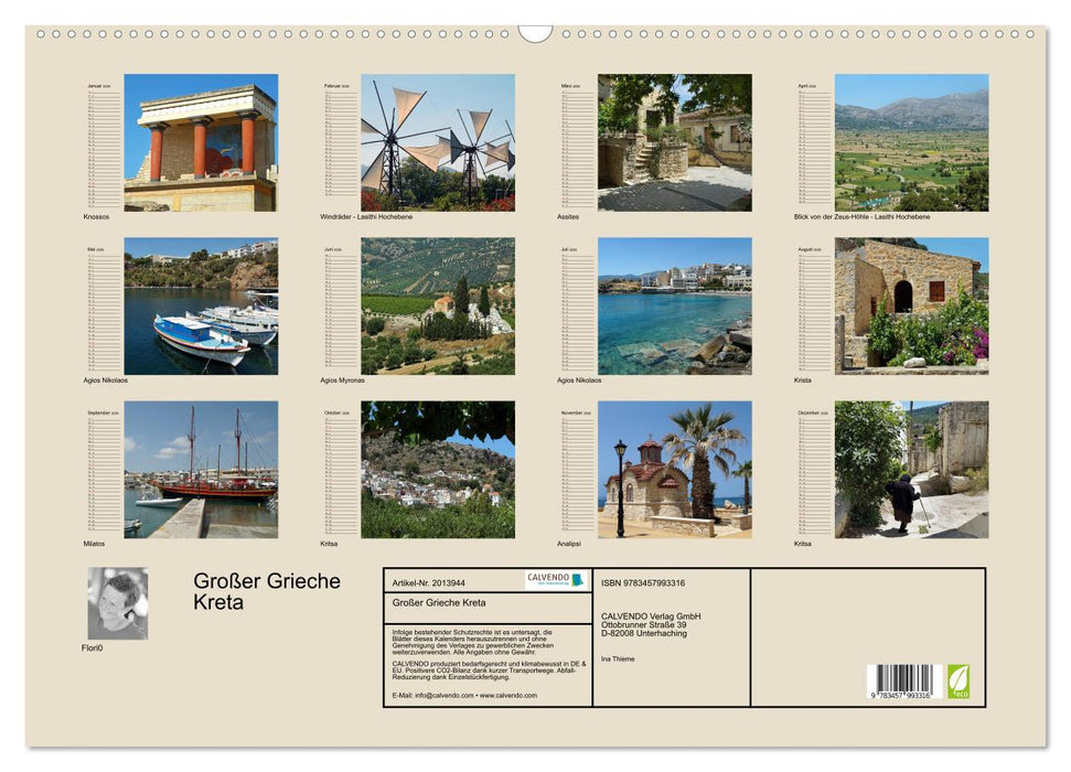 Großer Grieche Kreta (CALVENDO Wandkalender 2026)