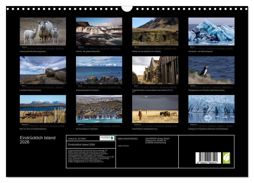Eindrücklich Island 2026 (CALVENDO Wandkalender 2026)
