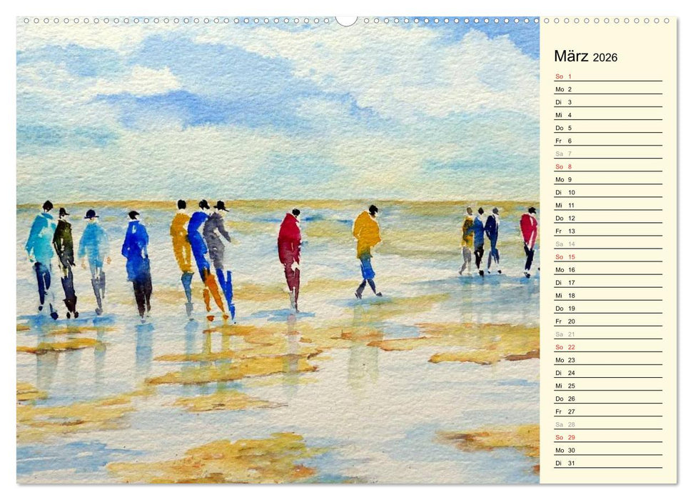 Aquarelle - Fischland-Darß (CALVENDO Wandkalender 2026)