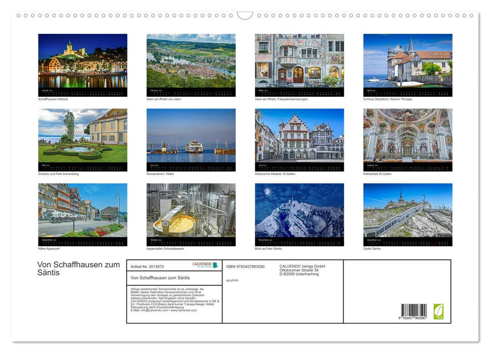 Von Schaffhausen zum Säntis (CALVENDO Wandkalender 2026)