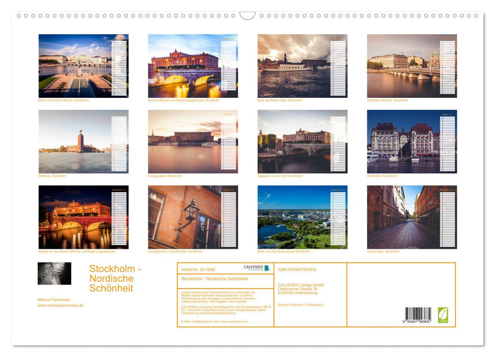 Stockholm - Nordische Schönheit (CALVENDO Wandkalender 2026)