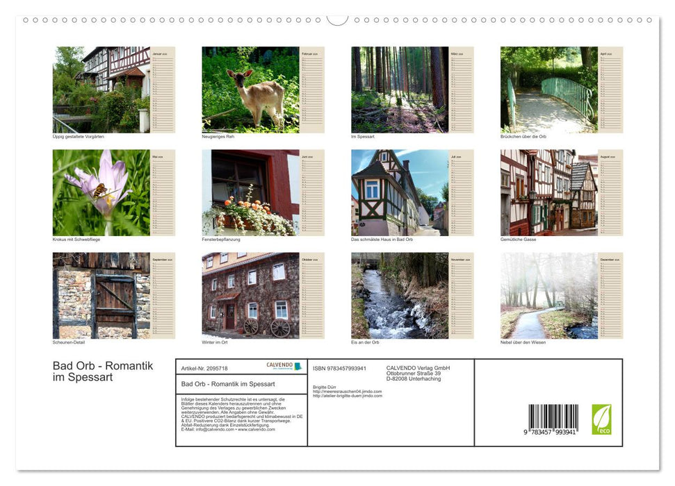 Bad Orb - Romantik im Spessart (CALVENDO Premium Wandkalender 2026)