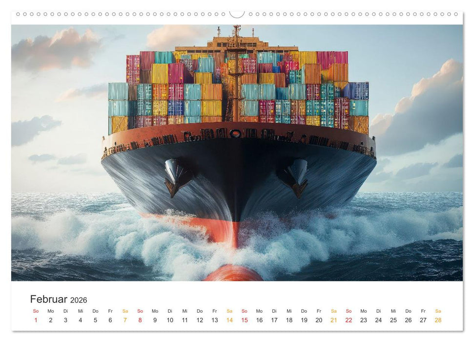 Containerschiffe - Giganten im Fokus (CALVENDO Wandkalender 2026)