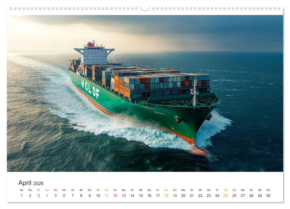 Containerschiffe - Giganten im Fokus (CALVENDO Wandkalender 2026)