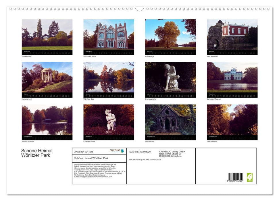 Schöne Heimat Wörlitzer Park (CALVENDO Wandkalender 2026)