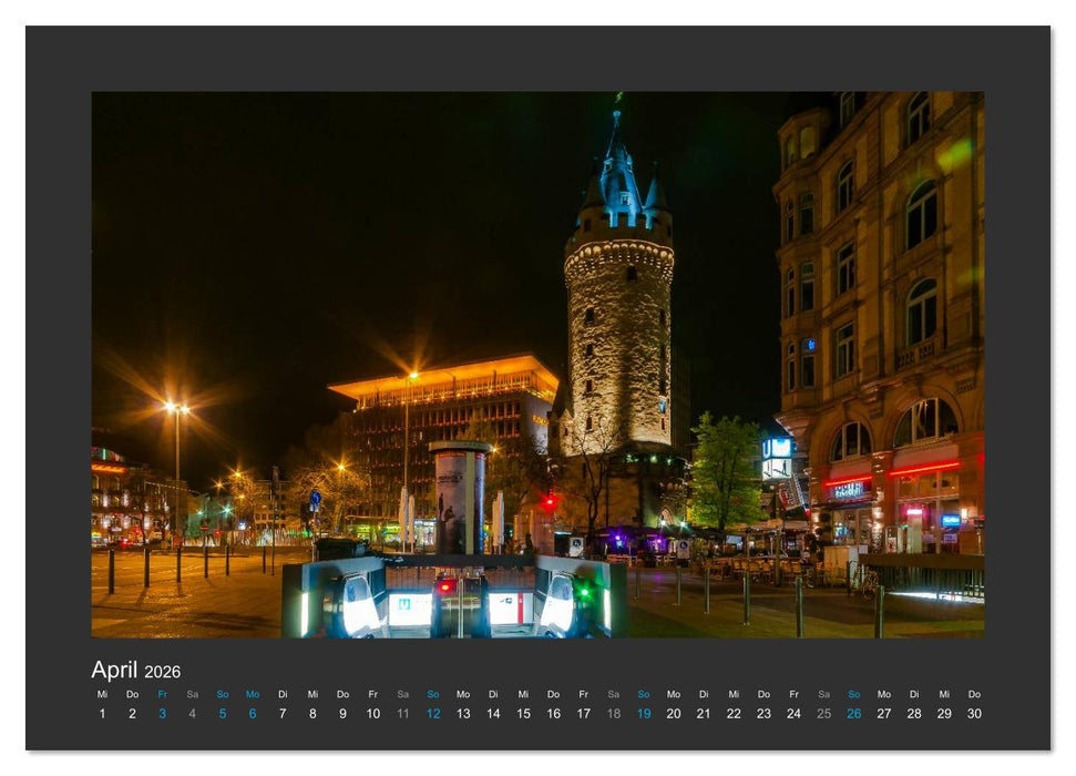 FRANKFURT - Nachtlichter 2026 (CALVENDO Wandkalender 2026)