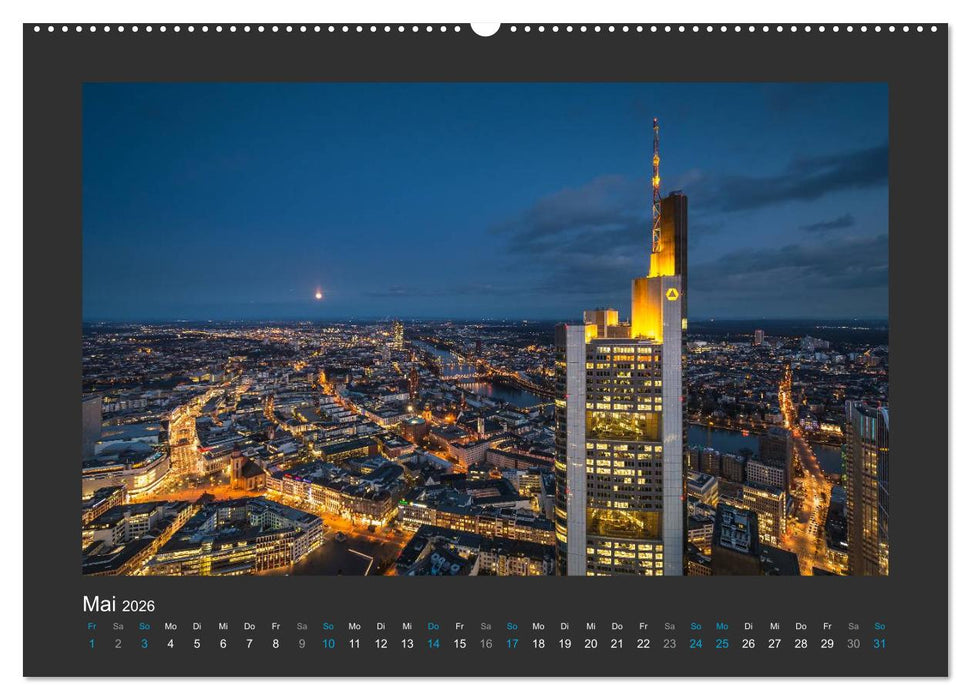 FRANKFURT - Nachtlichter 2026 (CALVENDO Wandkalender 2026)