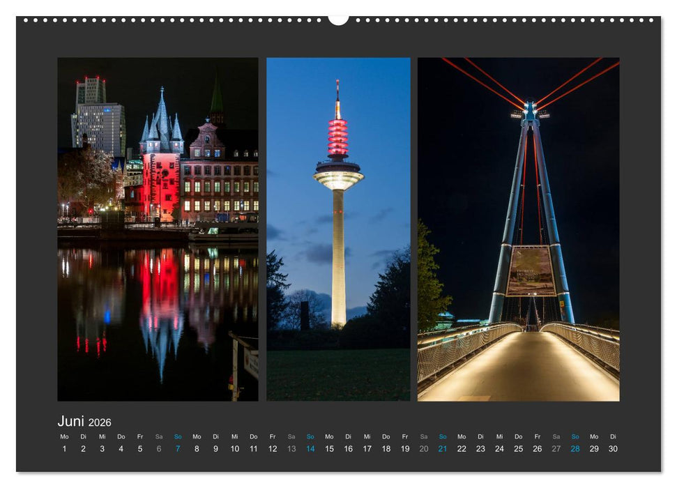 FRANKFURT - Nachtlichter 2026 (CALVENDO Wandkalender 2026)