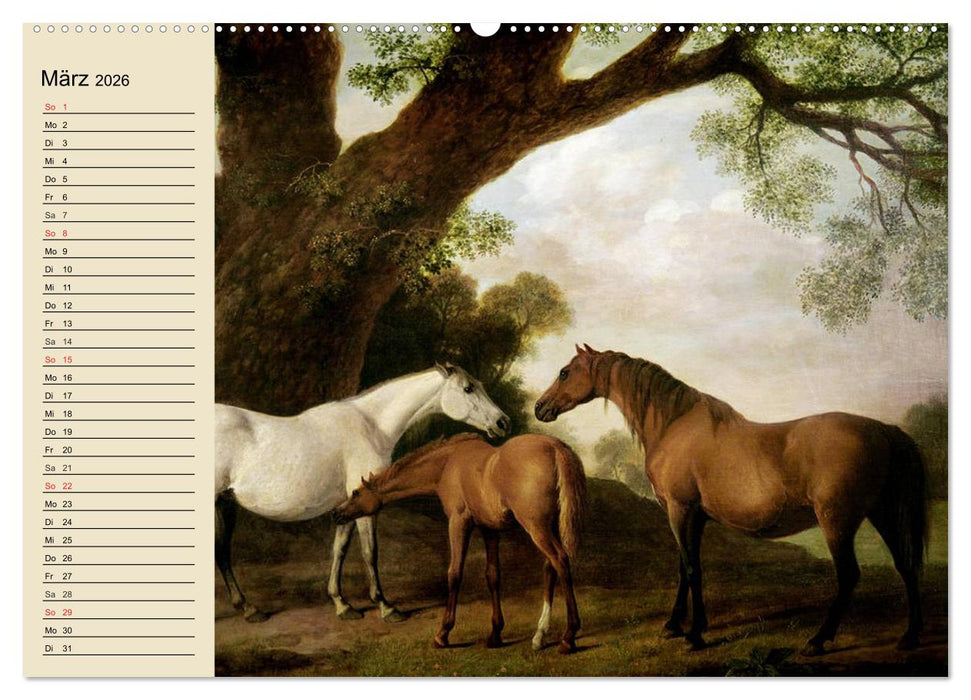 Pferde-Ölgemälde. Die Kunst der alten Meister (CALVENDO Premium Wandkalender 2026)