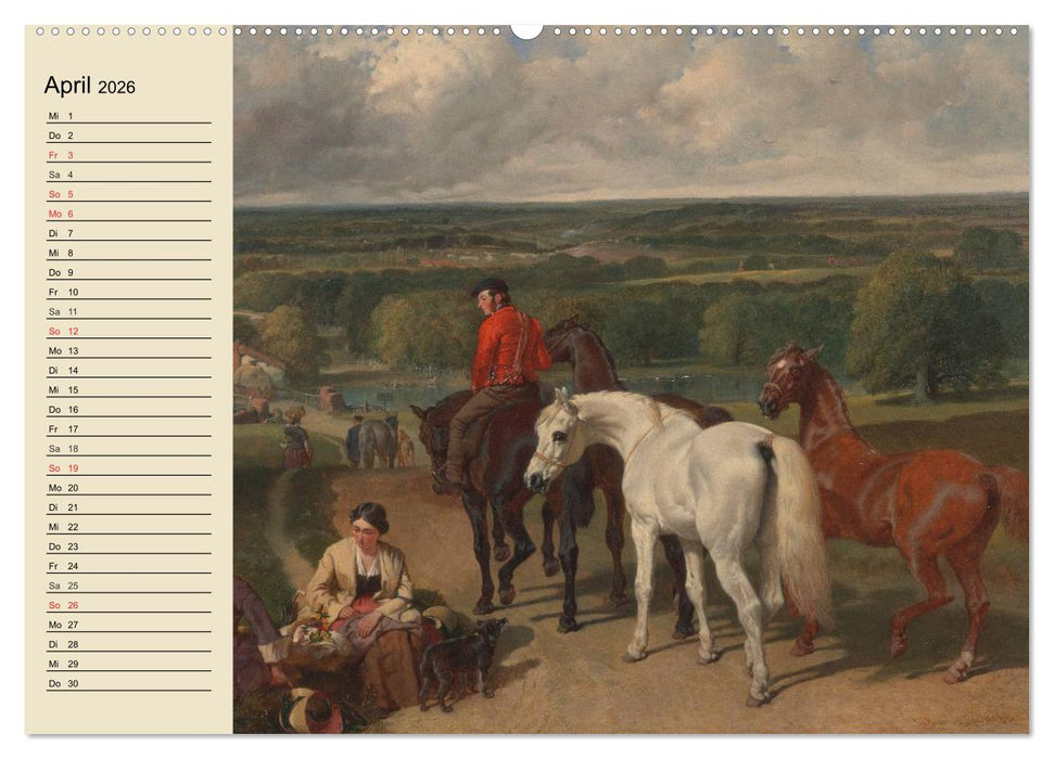 Pferde-Ölgemälde. Die Kunst der alten Meister (CALVENDO Premium Wandkalender 2026)
