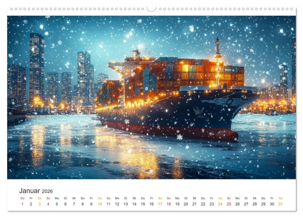 Containerschiffe - Giganten im Fokus (CALVENDO Premium Wandkalender 2026)