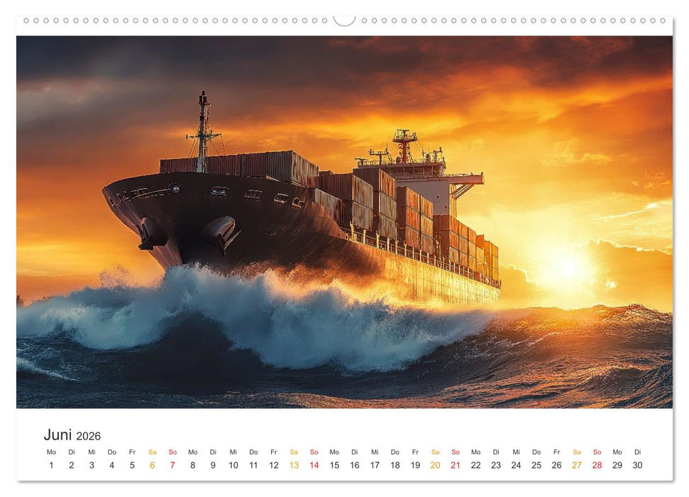 Containerschiffe - Giganten im Fokus (CALVENDO Premium Wandkalender 2026)
