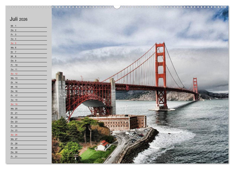 Kalifornien. Die goldene Westküste (CALVENDO Premium Wandkalender 2026)