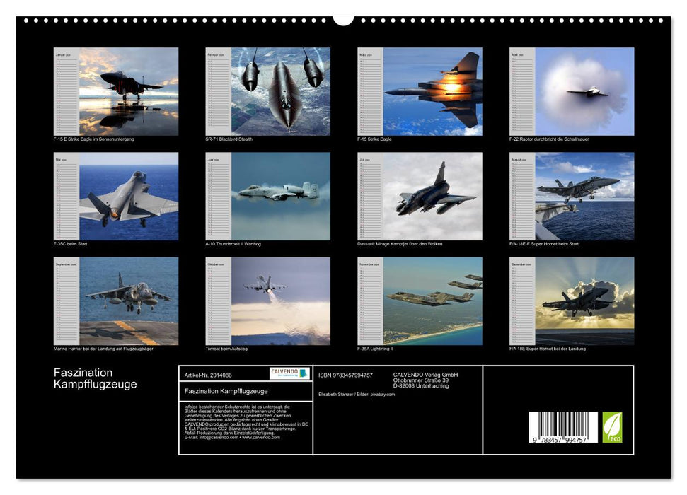 Faszination Kampfflugzeuge (CALVENDO Premium Wandkalender 2026)