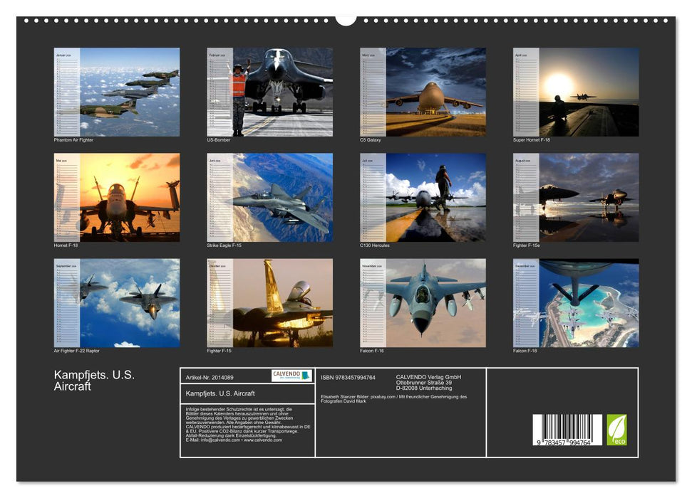 Kampfjets. U.S. Aircraft (CALVENDO Premium Wandkalender 2026)