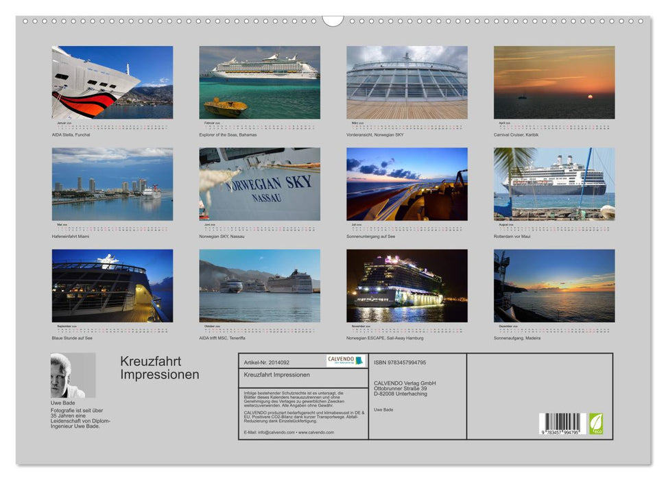 Kreuzfahrt Impressionen (CALVENDO Wandkalender 2026)