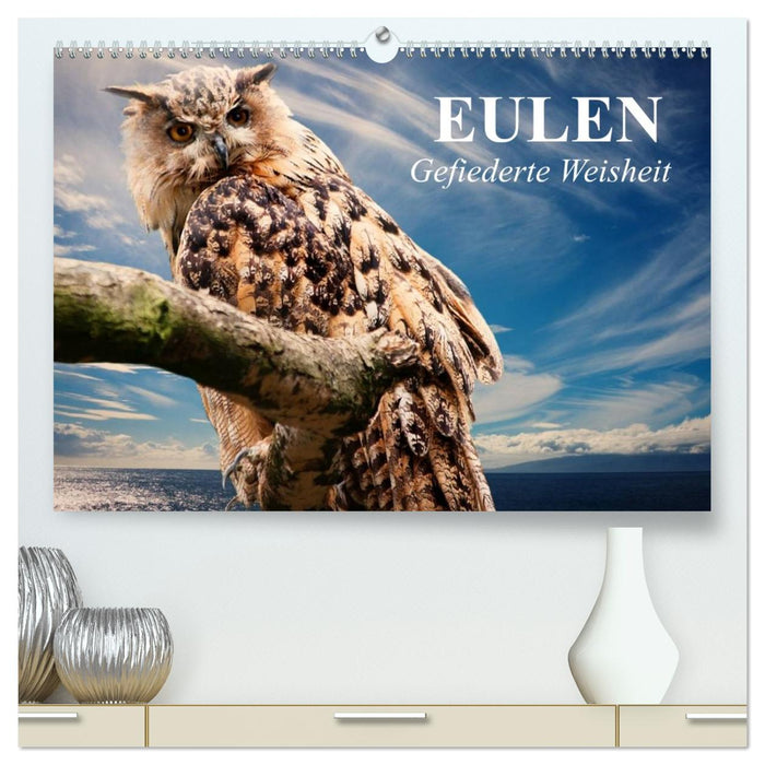 Eulen. Gefiederte Weisheit (CALVENDO Premium Wandkalender 2026)