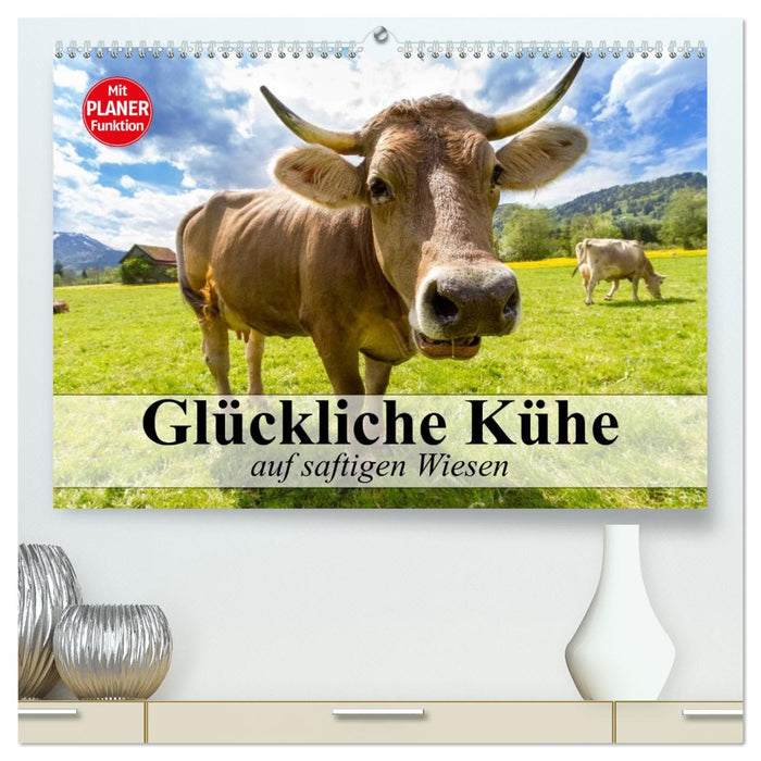 Glückliche Kühe auf saftigen Wiesen (CALVENDO Premium Wandkalender 2026)