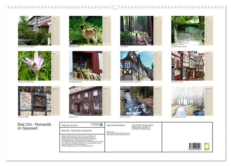Bad Orb - Romantik im Spessart (CALVENDO Wandkalender 2026)