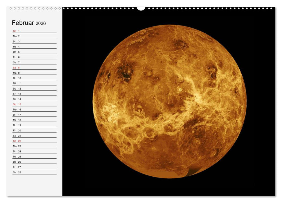 Sonne, Monde und Planeten (CALVENDO Premium Wandkalender 2026)
