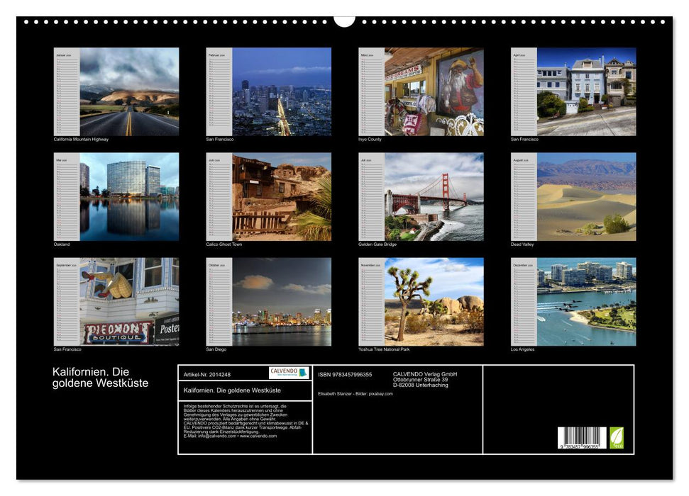 Kalifornien. Die goldene Westküste (CALVENDO Wandkalender 2026)