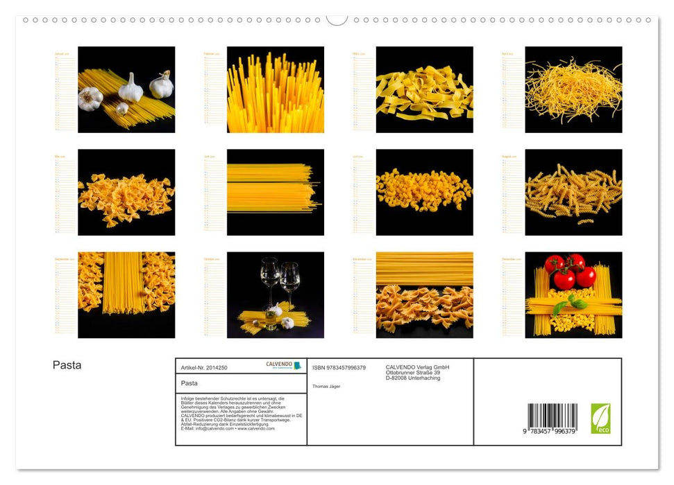 Pasta (CALVENDO Premium Wandkalender 2026)