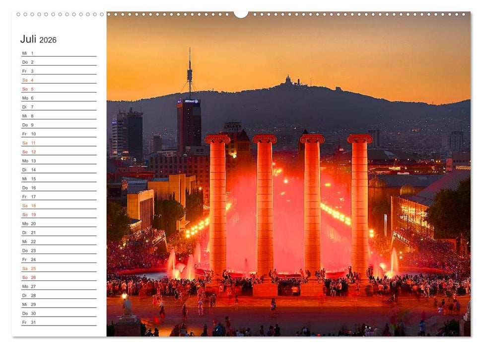 Metropole Barcelona (CALVENDO Premium Wandkalender 2026)