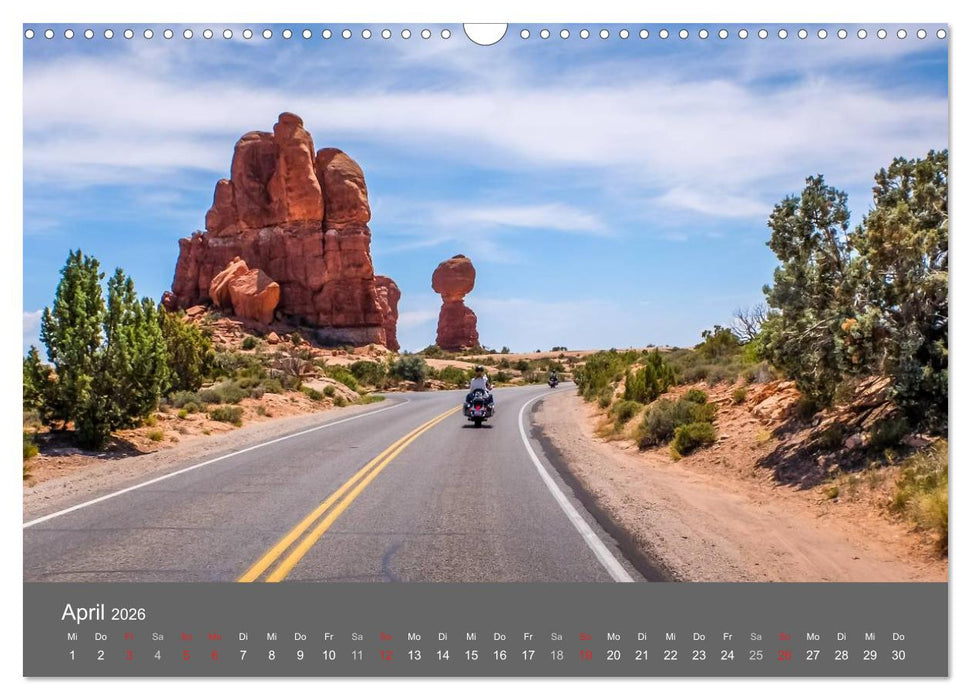 Biker Paradies - Die Canyons der USA (CALVENDO Wandkalender 2026)