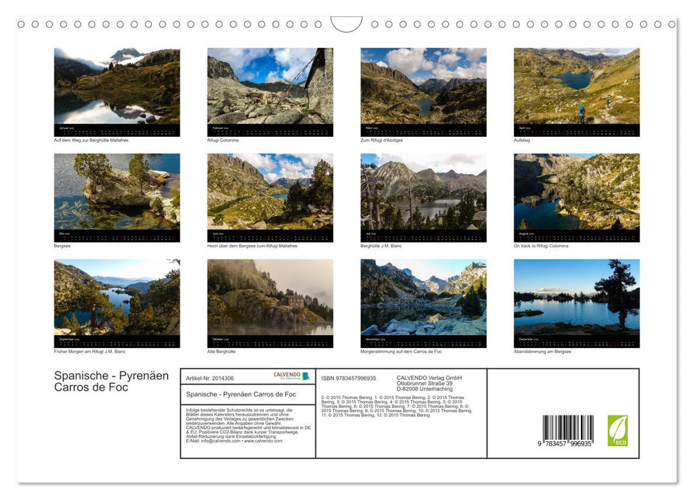 Spanische - Pyrenäen Carros de Foc (CALVENDO Wandkalender 2026)