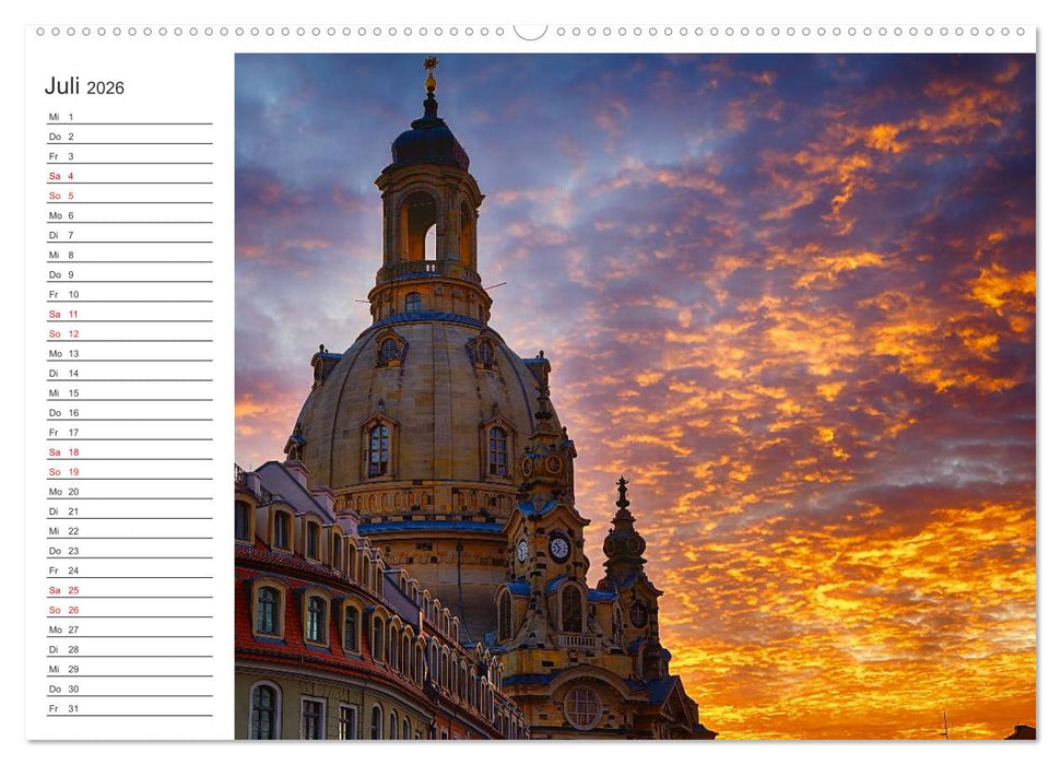 Dresden - Die Frauenkirche (CALVENDO Premium Wandkalender 2026)