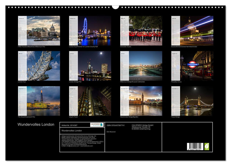 Wundervolles London (CALVENDO Wandkalender 2026)
