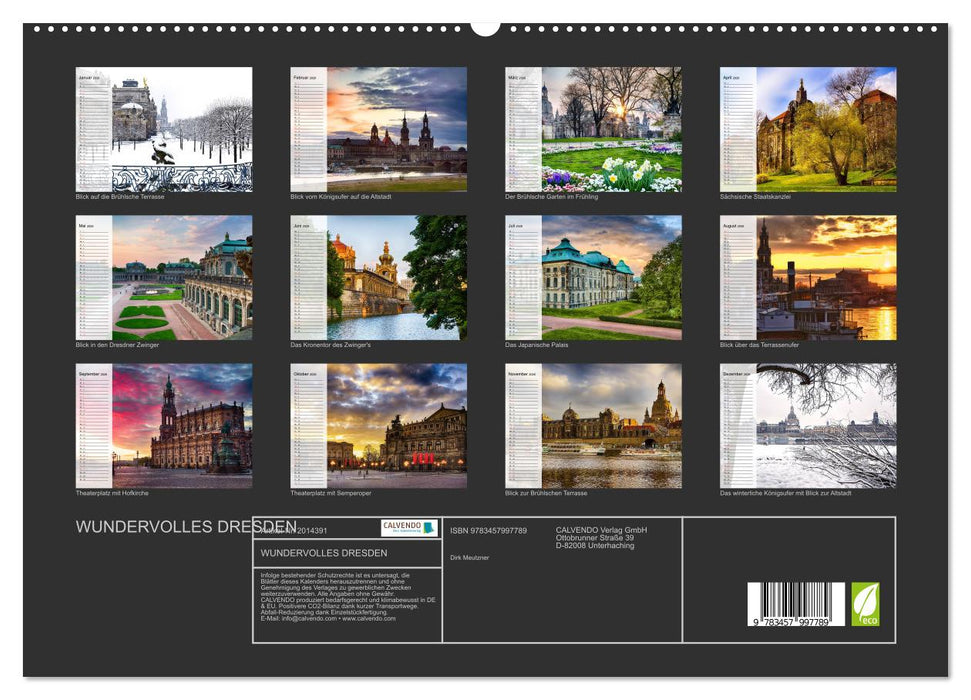 WUNDERVOLLES DRESDEN (CALVENDO Premium Wandkalender 2026)