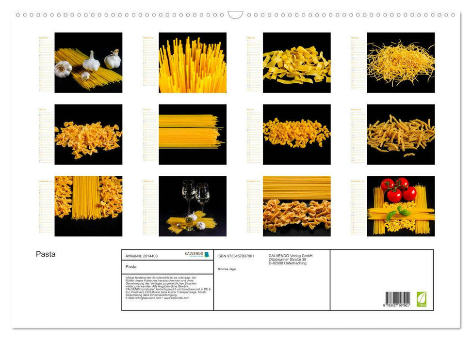 Pasta (CALVENDO Wandkalender 2026)