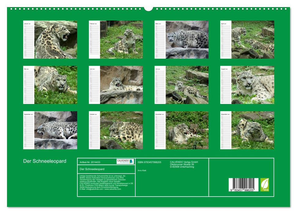 Der Schneeleopard (CALVENDO Premium Wandkalender 2026)