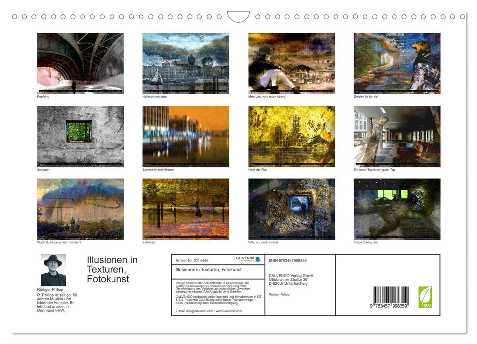Illusionen in Texturen, Fotokunst (CALVENDO Wandkalender 2026)