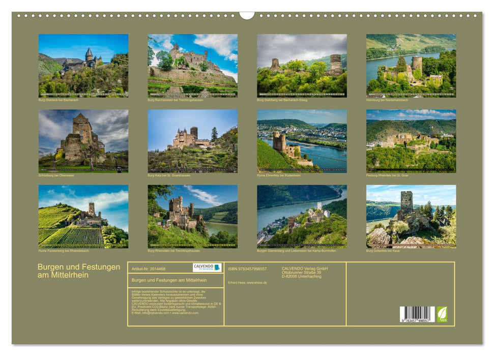 Burgen und Festungen am Mittelrhein (CALVENDO Wandkalender 2026)