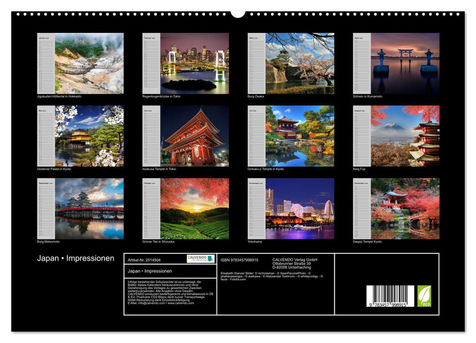 Japan • Impressionen (CALVENDO Premium Wandkalender 2026)
