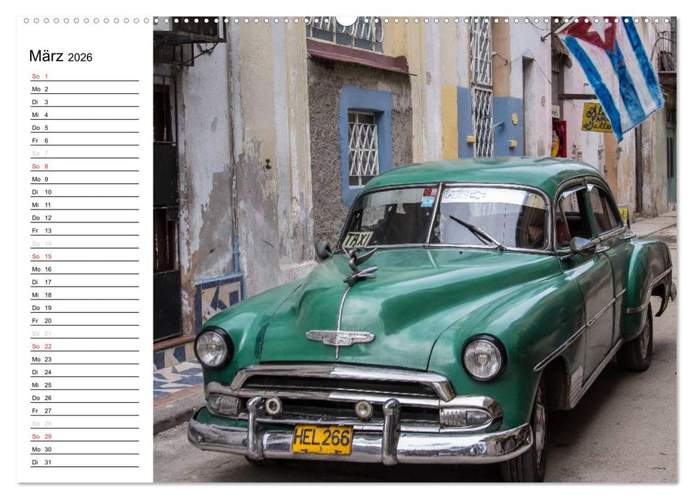 Cars on Cuba (CALVENDO Premium Wandkalender 2026)