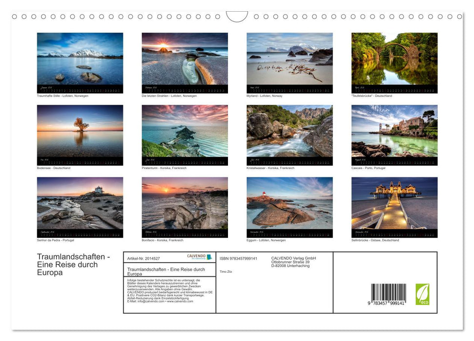 Traumlandschaften - Eine Reise durch Europa (CALVENDO Wandkalender 2026)