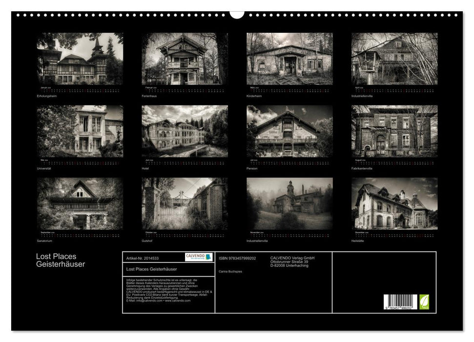 Lost Places Geisterhäuser (CALVENDO Wandkalender 2026)