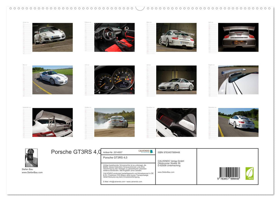 Porsche GT3RS 4,0 (CALVENDO Premium Wandkalender 2026)
